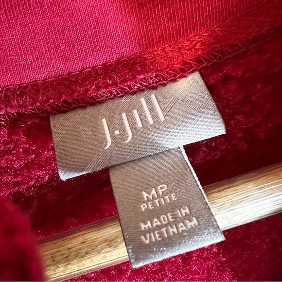 J Jill Red Fluffy Zip Up Jacket - Picture 4 of 6